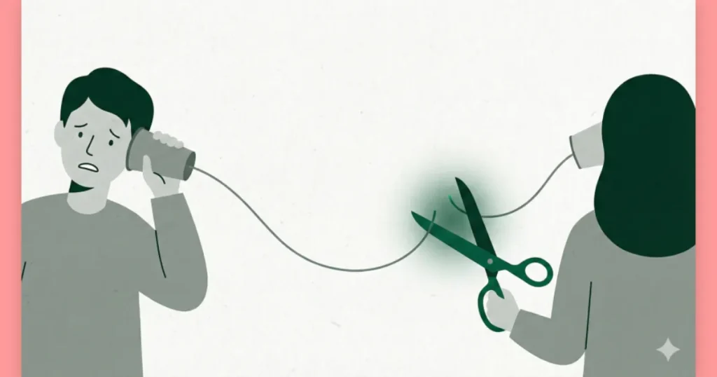 沈黙を使って相手をコントロールするサイレントトリートメントの特徴を示すイメージ