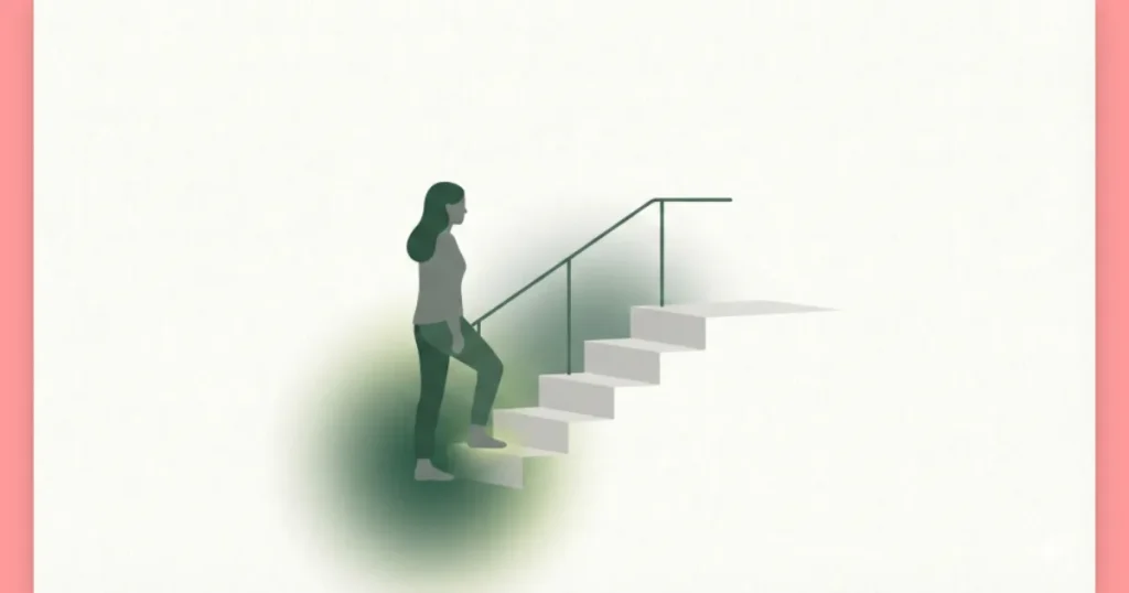 反応ではなく対応を選び、小さな一歩で自分を取り戻していく回復プロセスのイメージ