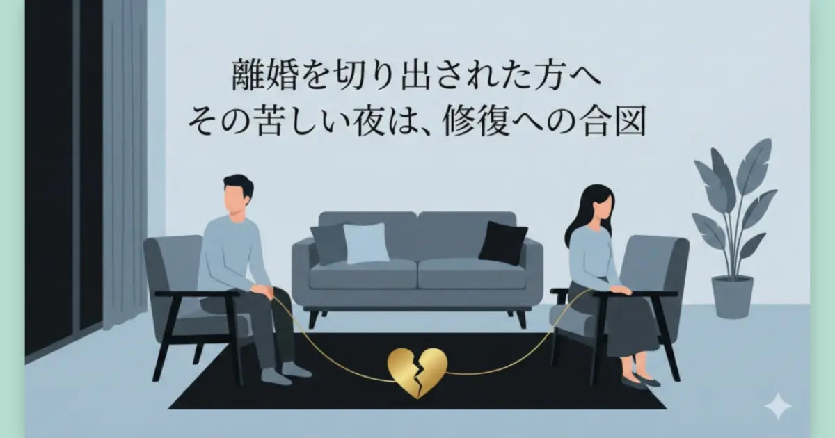 離婚を切り出された苦しい夜から夫婦がチームとして歩み直すことを象徴するイメージ