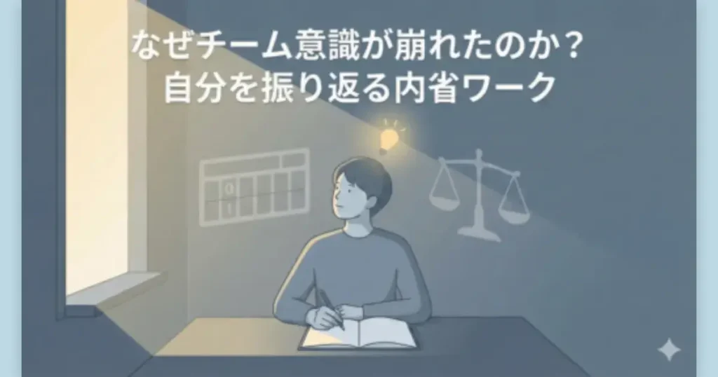 夫婦の公平さや勝ち負けにこだわってきた自分を振り返る内省のイメージ