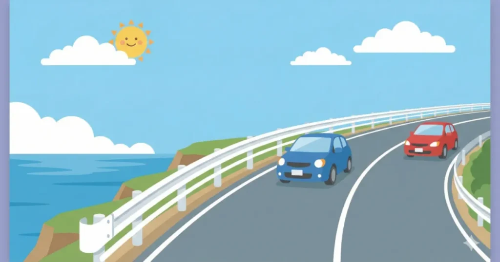 夫婦関係における境界線は、事故を防ぐガードレールのような役割を果たしているイメージ図