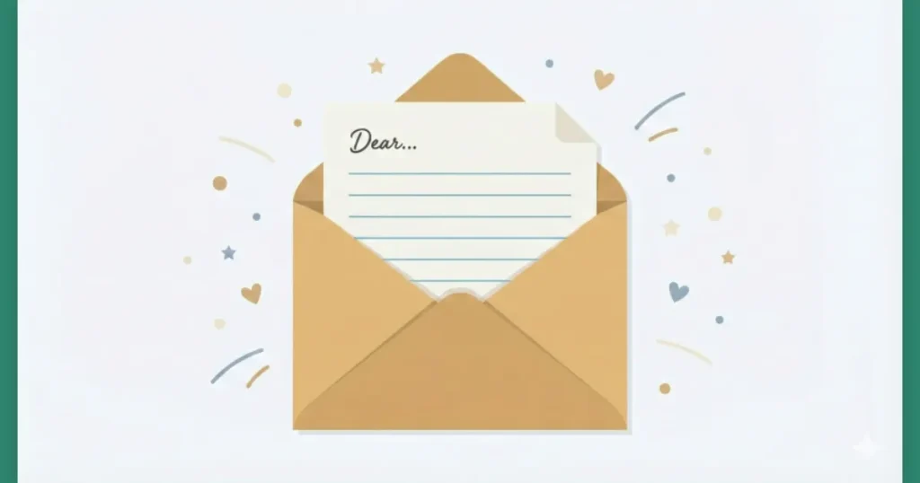 長文を送る際に圧を減らすための「手紙形式」のメッセージイメージ。