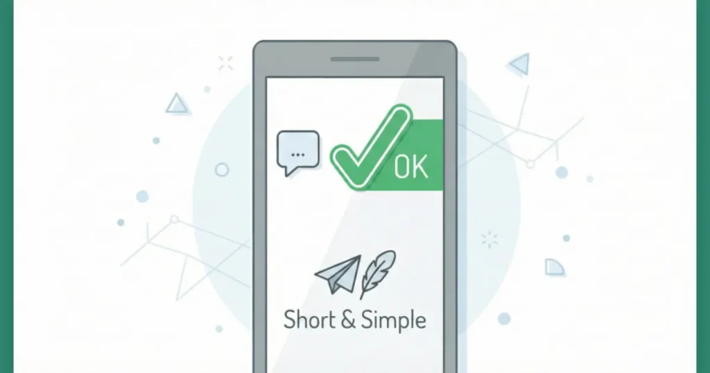 夫へのLINEは「短文・要件・質問1つ」が基本であることを示すスマホ画面のイメージイラスト。