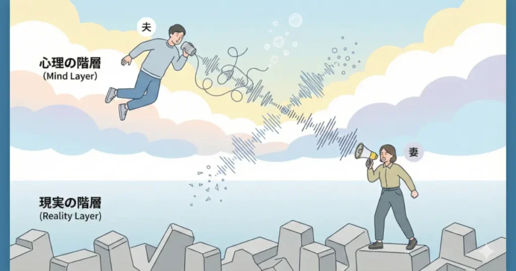 感情の階層を話す夫と、現実の階層を話す妻のすれ違い
