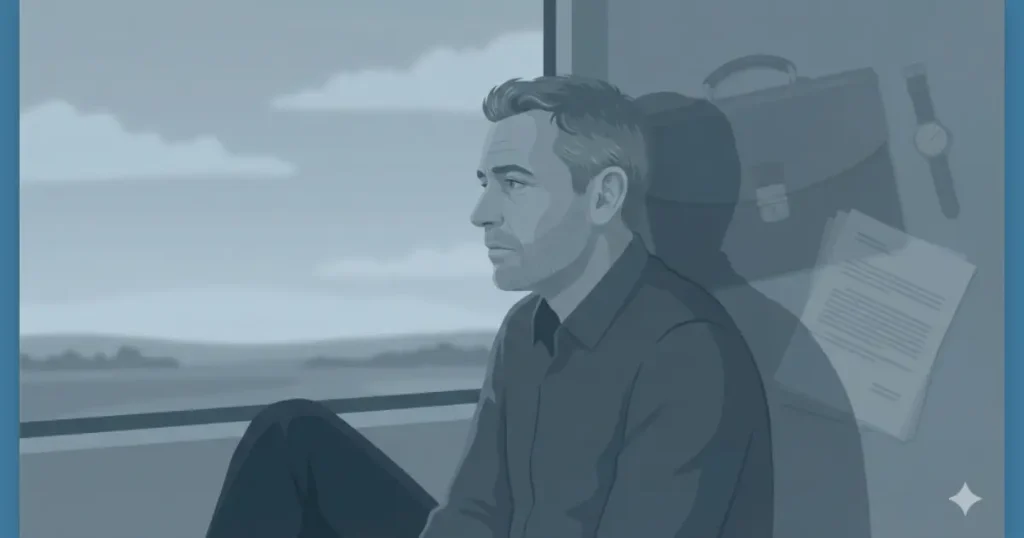 満員電車や日常の中で、自分の人生の折り返し地点で揺らぐ夫