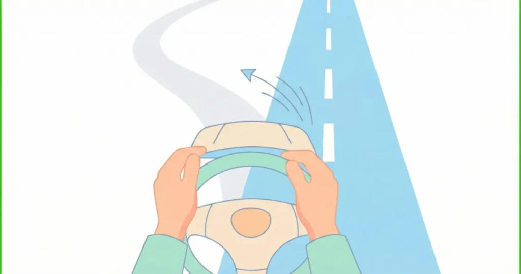 逸れた話題を修正し、本来の議題へハンドルを切って戻すイメージ