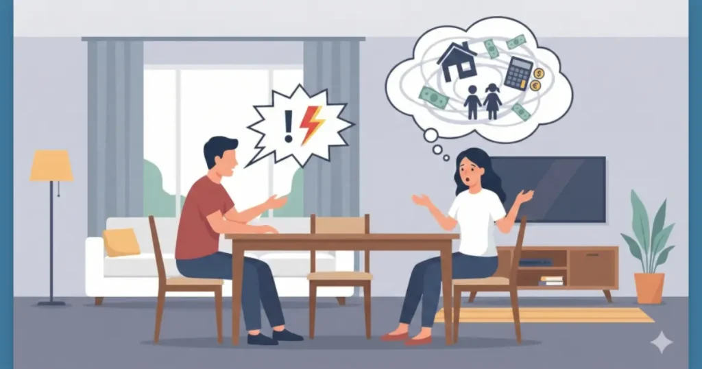 突然の離婚請求に頭の中の現実が動き出し、困惑する妻